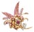 1940s Retro 18k Platinum Diamond Ruby Flower Fur Clip For Sale