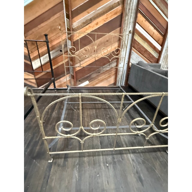 Gold Full Size Claudio Rayes Wrought Iron Bed Frame, Model 32 For Sale - Image 8 of 12