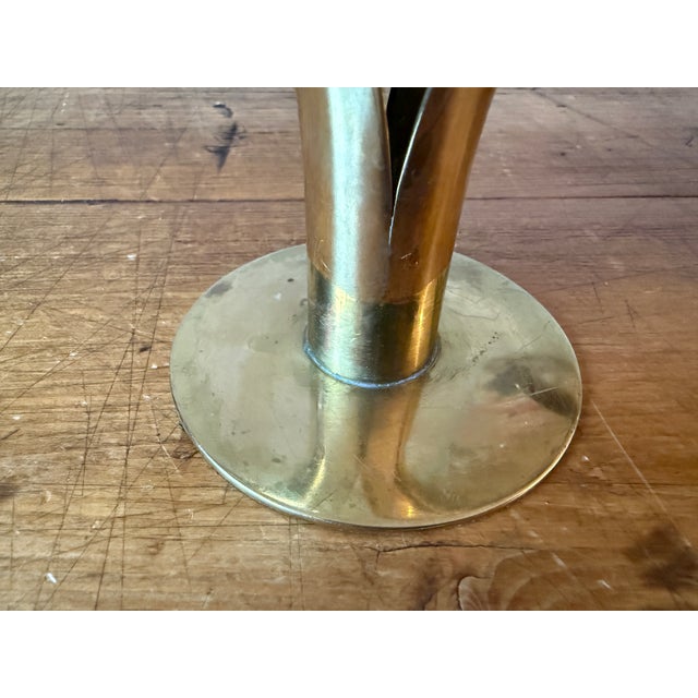 Mid-Century Lily Brass Candlesticks, Made in Sweden For Sale - Image 9 of 12