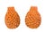 Italian Pair of Vintage Mid-Century Italian Glazed Ceramic Trompe l'Oeil Floral Vases For Sale - Image 3 of 12