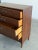 W44 D18 H27 Beautiful vintage walnut tallboy dresser featuring a clean mid century silhouette, sculpted tapered legs, and...