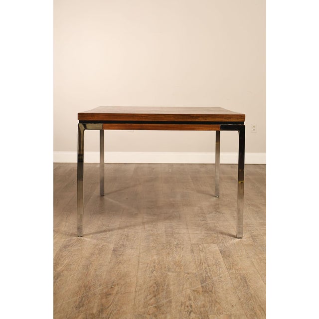 Mid Century Modern Expandable Rosewood and Chrome Dining Table For Sale - Image 16 of 18