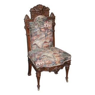 Antique Victorian Allen Brothers Carved Side Chair For Sale