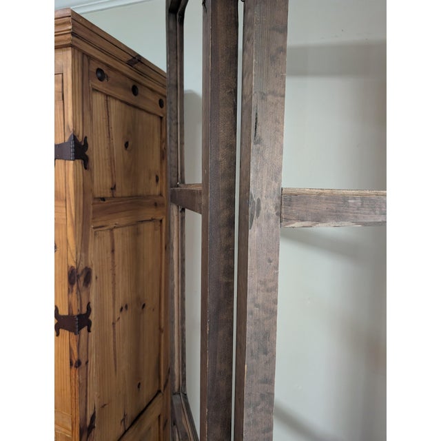 Rustic Folding Screen/ Two Panel Room Divider Frame For Sale - Image 3 of 7