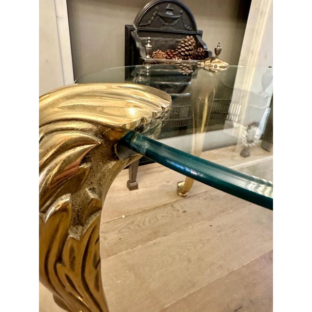 1970s French Brass and Glass Gueridon Table, 1970 For Sale - Image 5 of 9