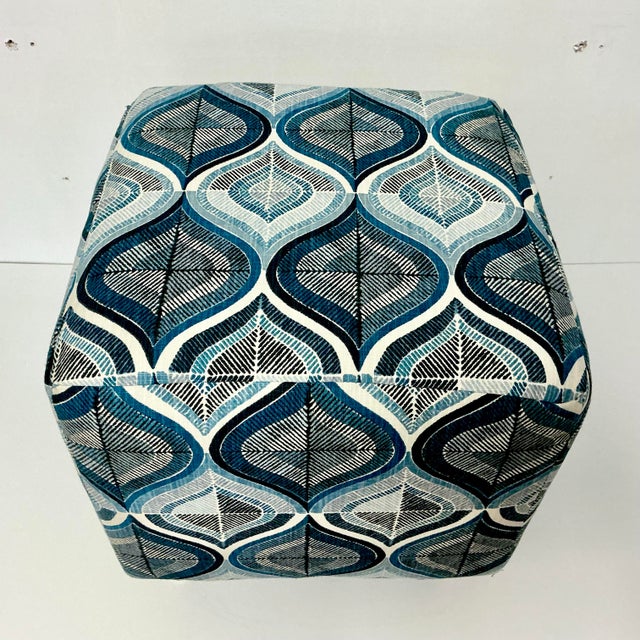 1960s Mid-Century Modern Boho Chic Abstract Low Stool or Bench, Newly Upholstered. For Sale - Image 6 of 9