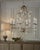 Antique silver with antique patina-6 lights. Comes ready to hang with 5" canopy and 76" of chain. 28h x 27w x 27d