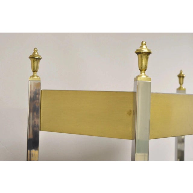 Vintage Mid Century Modern Lighted Chrome & Brass Etagere Display Shelf Curio For Sale - Image 4 of 12