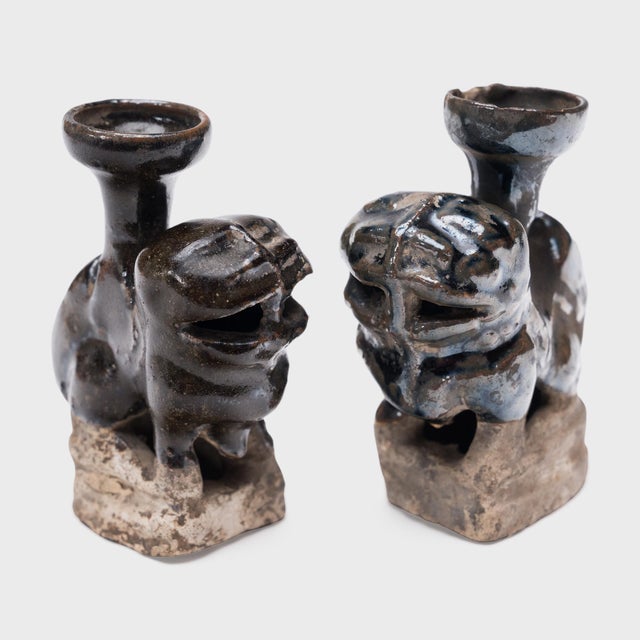 Chinese Fu Lion Candle Stand, C. 1850 For Sale - Image 4 of 4