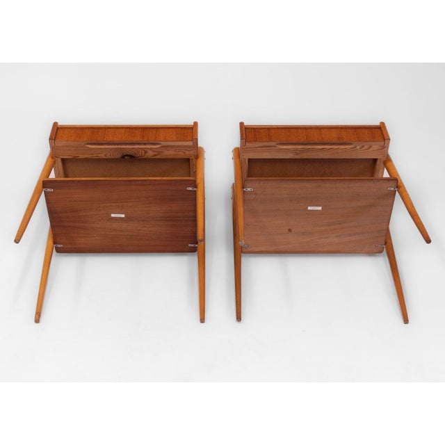 Mid-Century Swedish Teak Bedside Tables from Carlström & Co, 1960s, Set of 2 For Sale - Image 13 of 17