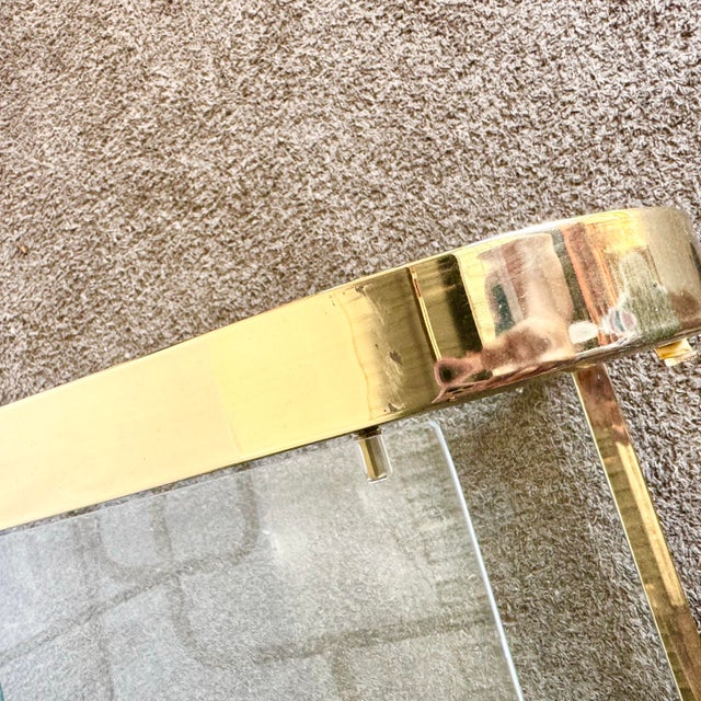 Hollywood Regency Expandable Brass and Glass Bar Cart by Milo Baughman for Dia For Sale - Image 11 of 12