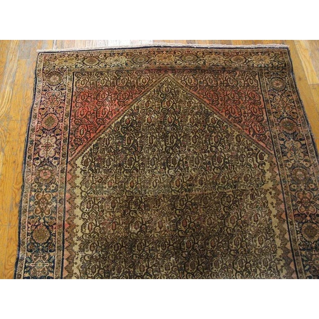 Persian Antique Sarouk Small Scatter Size Wool Ivory Rug For Sale - Image 3 of 5