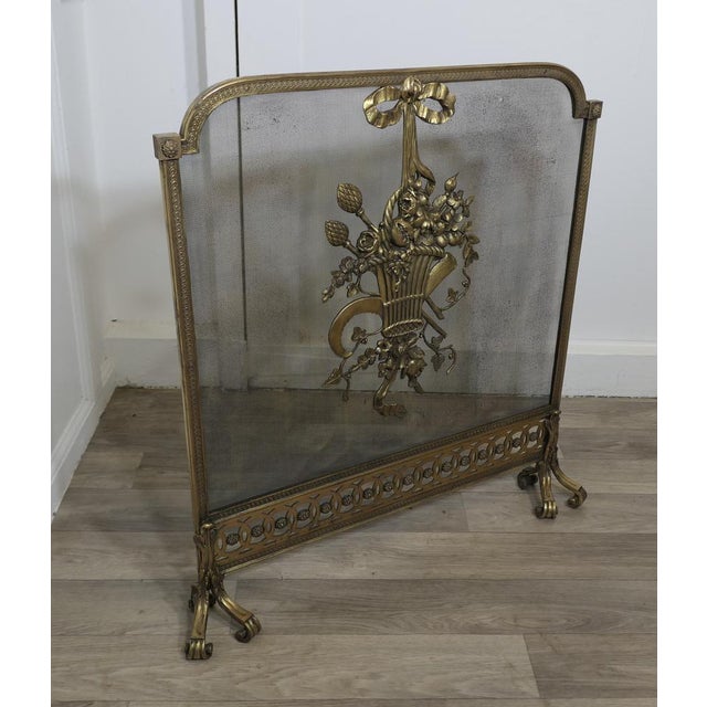 Rococo French Rococo Free-Standing Fire Guard in Brass For Sale - Image 3 of 7