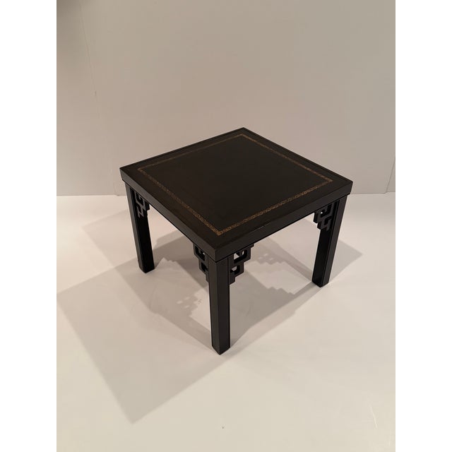 Black Tooled Leather & Gold Embossed End Tables- A Pair For Sale In Philadelphia - Image 6 of 9
