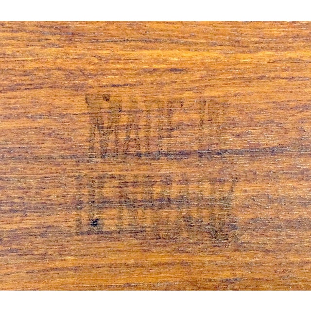 Wood Pair of Danish Mid Century Modern Rolled Edges Side End Tables Stands Dowel Legs For Sale - Image 7 of 12