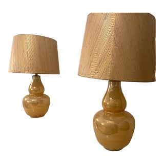 1960s Beautiful Iridescent Lamps - Pair For Sale