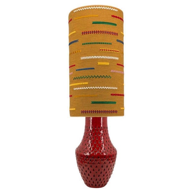 Textile Vintage Ceramic Table Lamp from Bitossi, 1960 For Sale - Image 7 of 7
