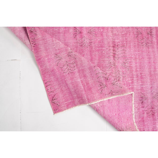 Turkish Turkish Home Living Pink Rug For Sale - Image 3 of 10