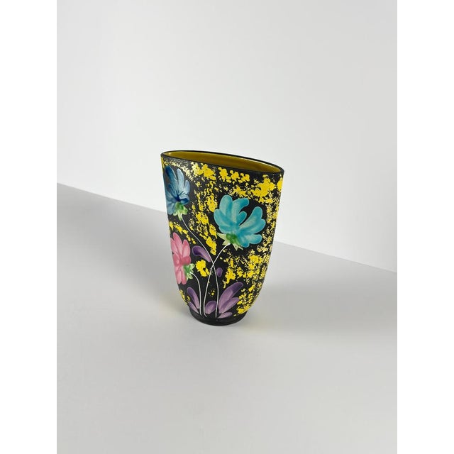 Hand-Painted Ceramic Vase by Alvino Bagni, 1960s For Sale - Image 3 of 10