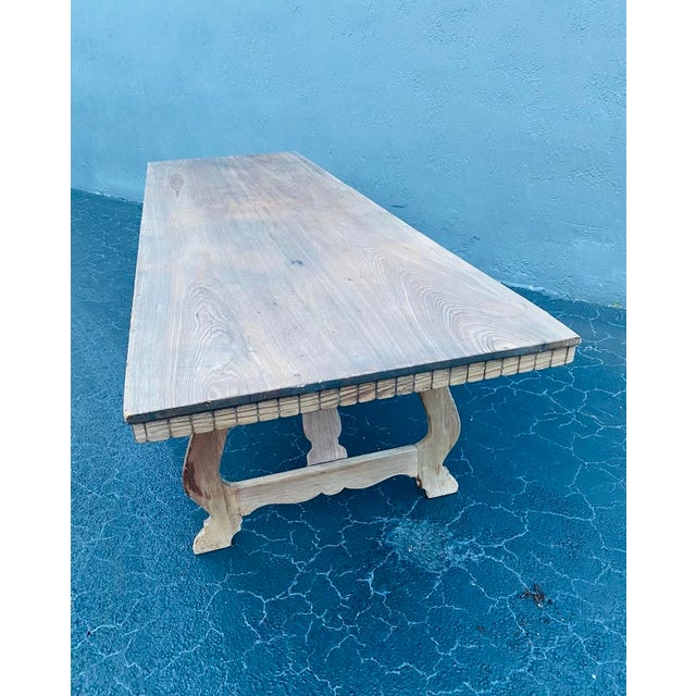 Monumental French Provincial Walnut Farmhouse Dining Table For Sale - Image 9 of 11