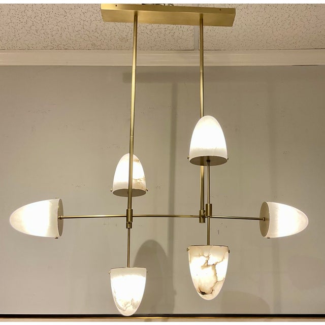 2020s Arteriors Modern Alabaster Alazani Chandelier For Sale - Image 5 of 5