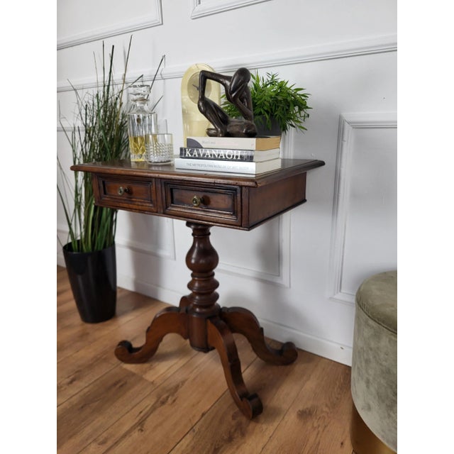 Italian Walnut Side Table, 1890s For Sale - Image 5 of 9