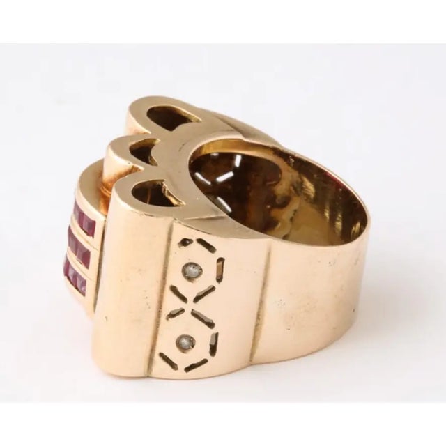 Italian 14 Kt Rose Gold Ring Circa 1940s For Sale In New York - Image 6 of 10