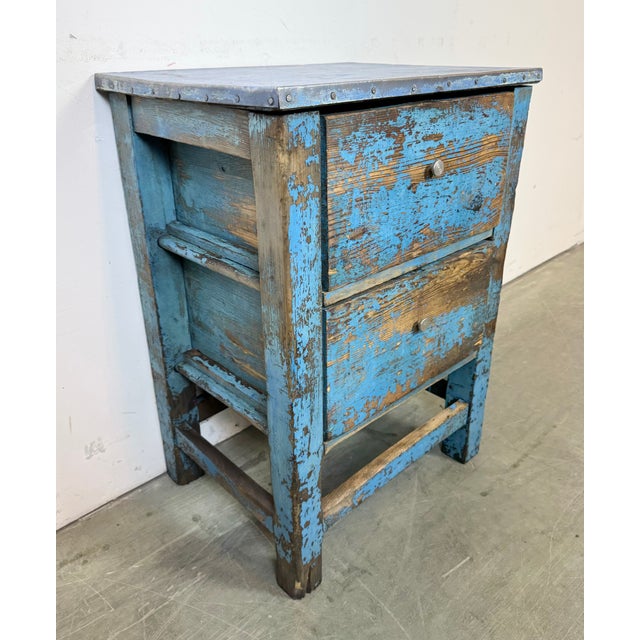 Industrial Blue Wood Chest of Drawers, 1950s For Sale - Image 6 of 18