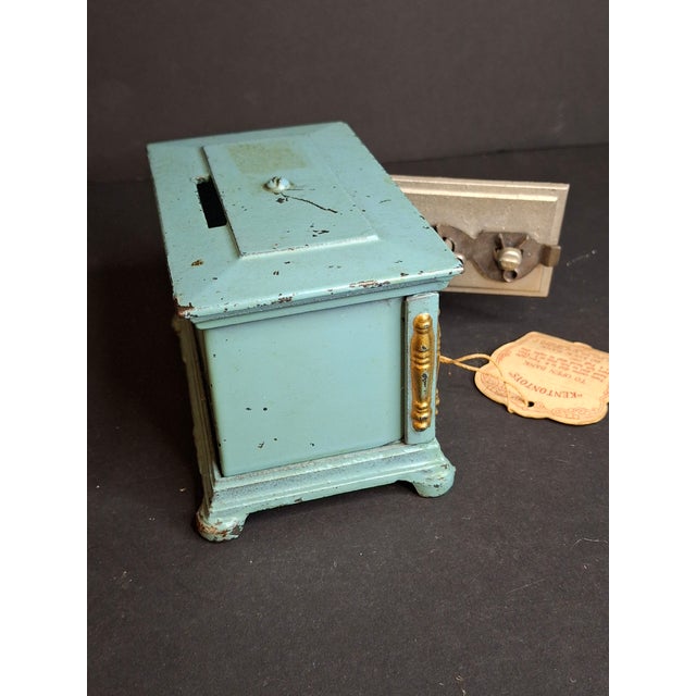 Antique Kenton Cast Iron Radio Bank 1920s Safe Original Tag Peirce Collection For Sale - Image 10 of 17
