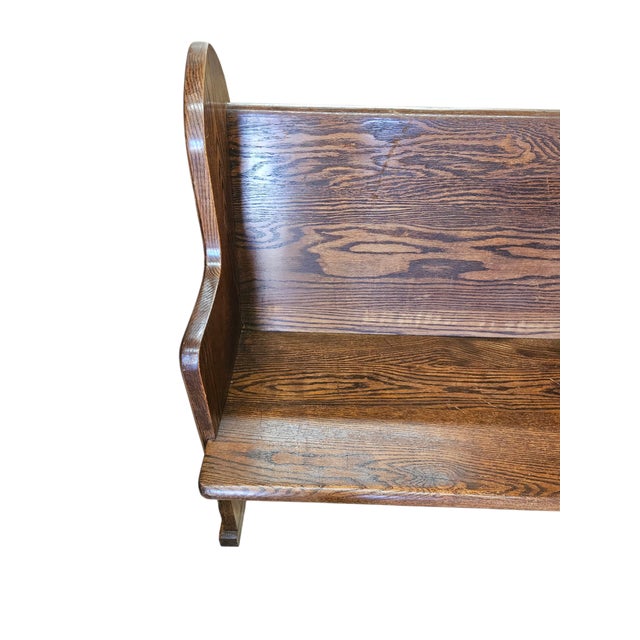 Gothic Antique Synagogue Bench Church Pew Solid Oak Neo Gothic Revival Star of David For Sale - Image 3 of 18