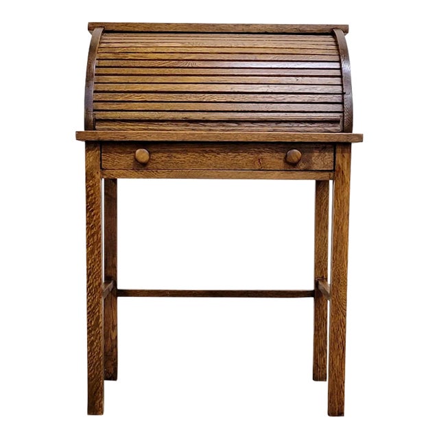 Antique Child Size Secretary Roll Top Desk For Sale