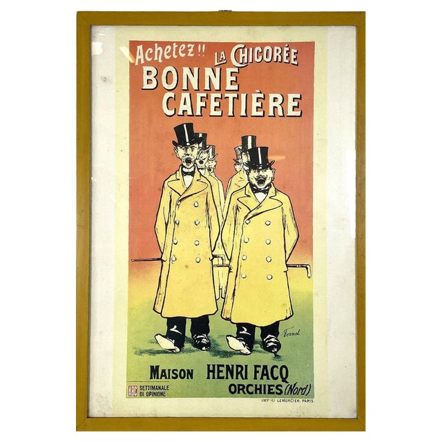 Mid-Century Modern Italian Offset Print of a Flyer by Fernand Fernel, 1960s For Sale