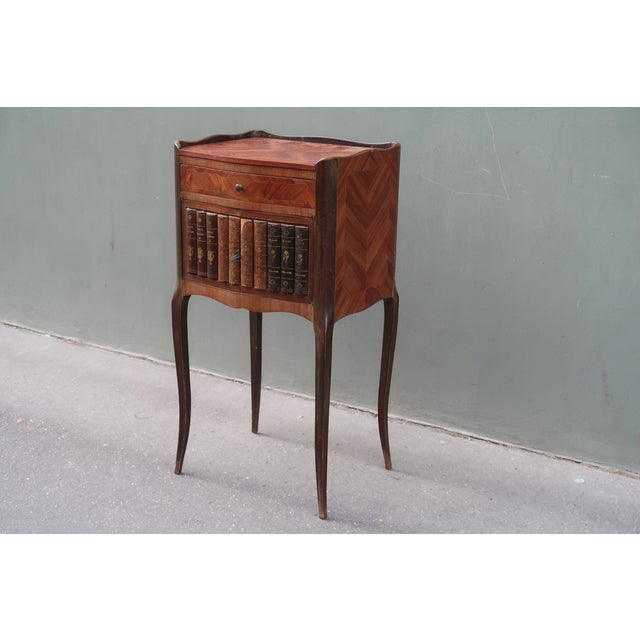 Brown French Antique Louis XV Style Side Table Nightstand For Sale - Image 8 of 13