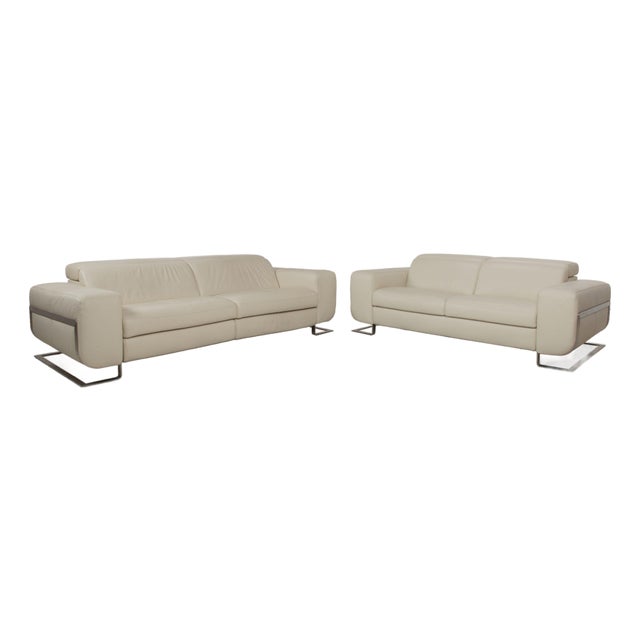Leather 007 Three-Seater & Two-Seater Sofas with Electric/Manual Function from Joop, Set of 2 For Sale