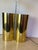 Pair of Vintage Brass Cylinder Table Lamps in the Style of Robert Sonneman, 1970s Modernist Uplights For Sale - Image 9 of 10