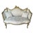 French Baroque Style Tan Beige Sofa With 2 Pillows and Gold Details For Sale