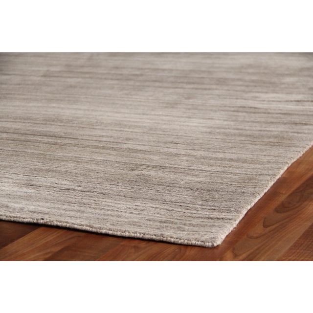 Wood Exquisite Rugs Creil Hand loom Bamboo/Silk Gray Rug-10'x14' For Sale - Image 7 of 11