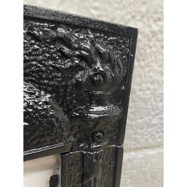 Art Nouveau Late 19th Century Cast Iron Surround 25"w X 30" H - Ornate Victorian Era From Baton Rouge For Sale - Image 3 of 5