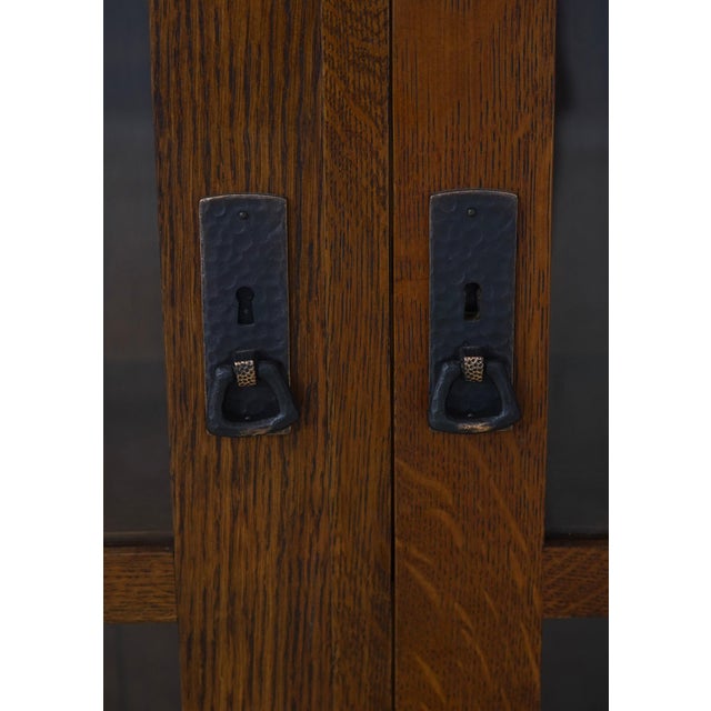 Stickley 2 Door Mission Oak Arts & Crafts Bookcase For Sale In Philadelphia - Image 6 of 12