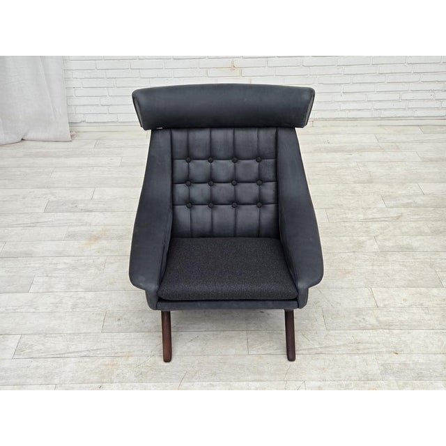 Leather Armchair by Illum Wikkelsø, 1970s For Sale - Image 9 of 17