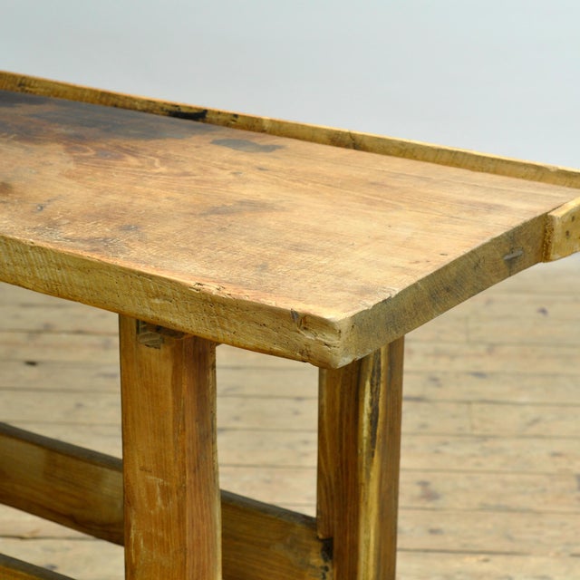 Vintage Oak Work Table, 1920 For Sale - Image 4 of 14