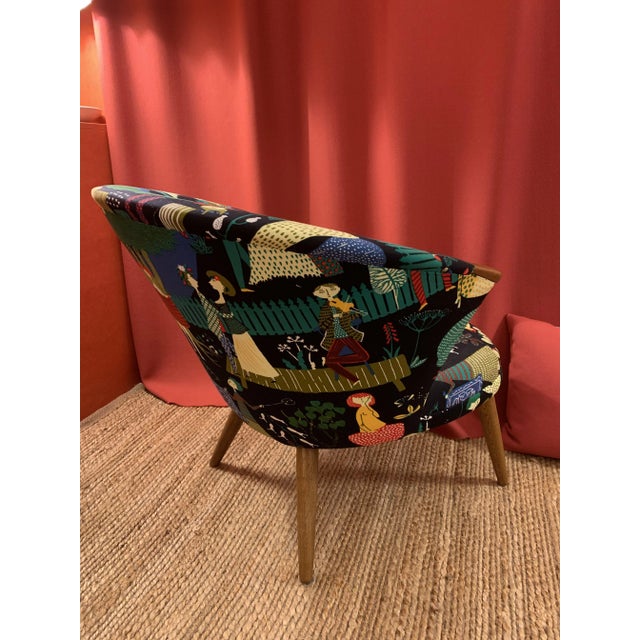Chair with Stig Lindberg Print For Sale - Image 3 of 5