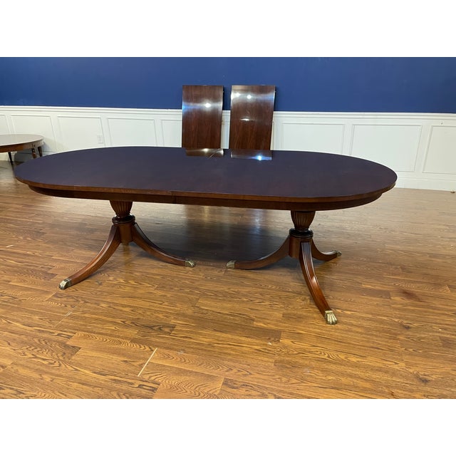 Traditional Oval Mahogany Dining Table by Leighton Hall - Showroom Sample | Chairish