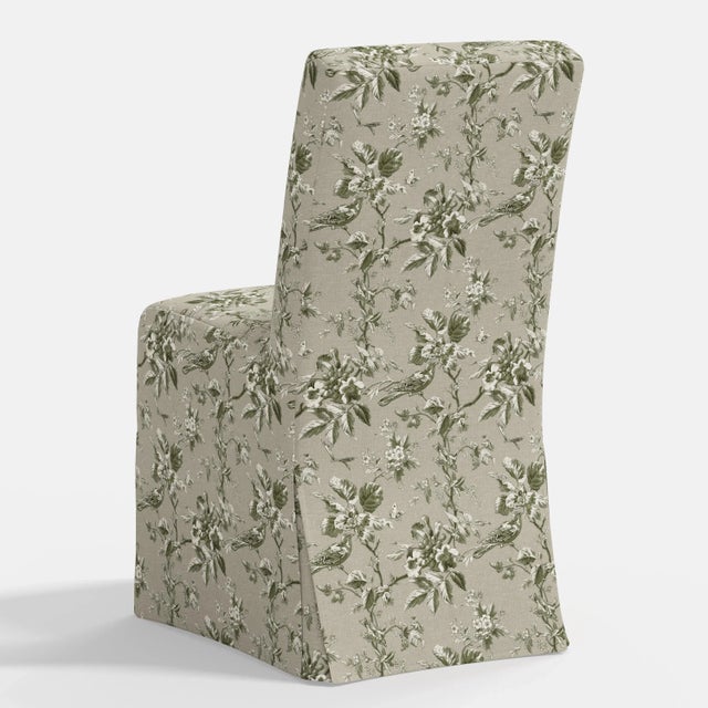 Stoffer Home x Cloth & Company Lindy Slipcover Dining Chair in Michigan Bird Toile Olive For Sale In Chicago - Image 6 of 6