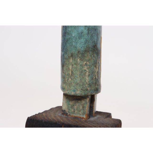 Vintage Etruscan Style Mounted Terracotta Female Idol / Deity Effigy Sculpture For Sale - Image 13 of 18