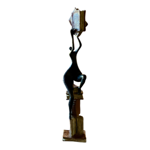 Large 37.5" Signed Tolla Inbar 'Accumulating Knowledge' Bronze Figurative Sculpture, 2006