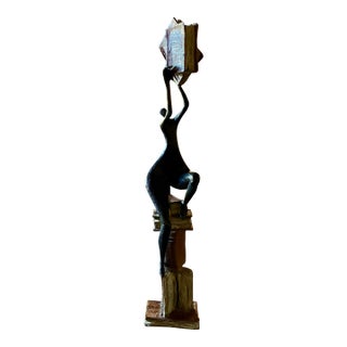 Tolla Inbar “Accumulating Knowledge” — Bronze Figurative Sculpture (2006) — 37.5” Signed and Dated For Sale