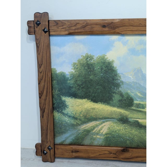 Alpine Landscape, 1970s, Oil Painting on Board, Framed For Sale - Image 3 of 10