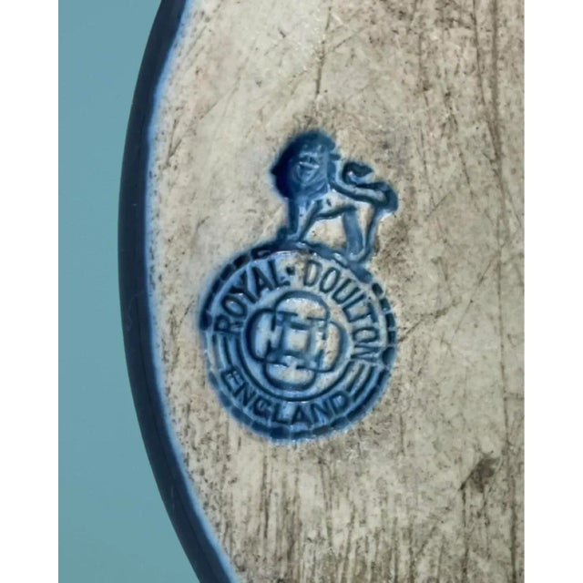 Mid 19th Century Antique English Victorian Royal Doulton Belway Scotch MIX Cobalt Blue Tobacco Jar Vase For Sale - Image 5 of 7