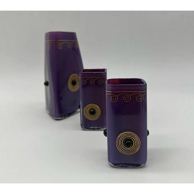 Art Nouveau Glasses from Wilhelm Steigerwald Glassworks, 1890s, Set of 3, in Flawless conditions. Designed 1890 to 1919...